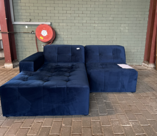 Hoekbank met open eind, Cosmopolitan Design, Chicago, Blauw